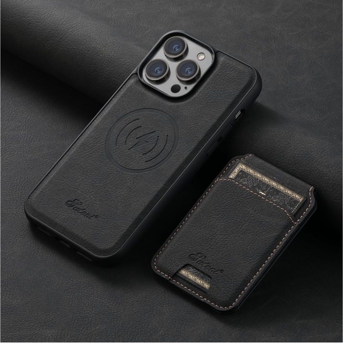 Case Cuero MagSafe + Tarjetero