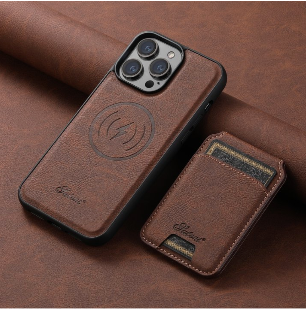 Case Cuero MagSafe + Tarjetero